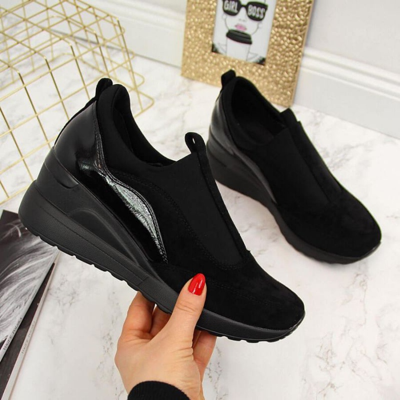 Tênis cunha Vinceza W WM790A preto 1