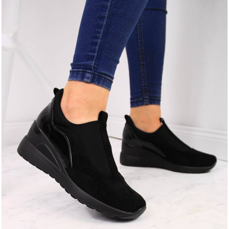 Tênis cunha Vinceza W WM790A preto 2