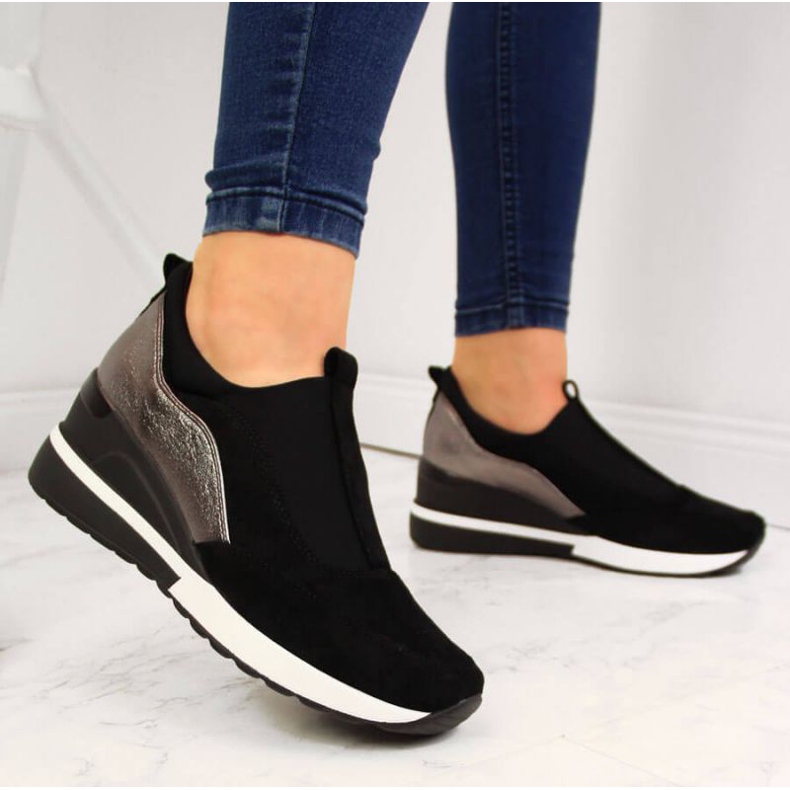 Tênis cunha W Vinceza WM790B preto 2