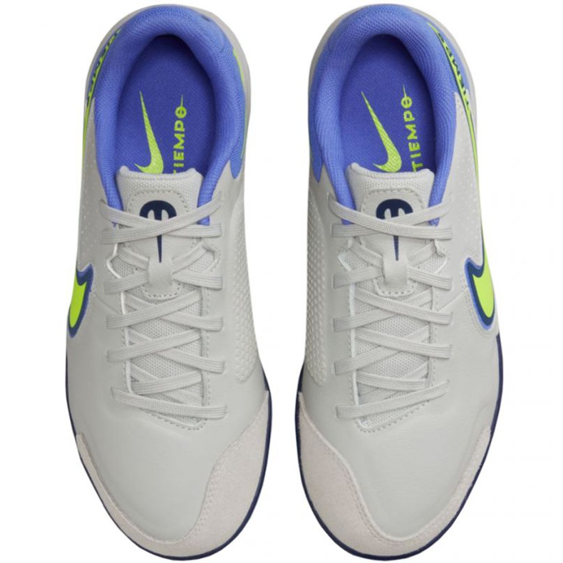 Chuteiras Nike Tiempo Legend 9 Academy Ic Jr DA1329 075 verde, azul, cinza / prata tons de cinza 1