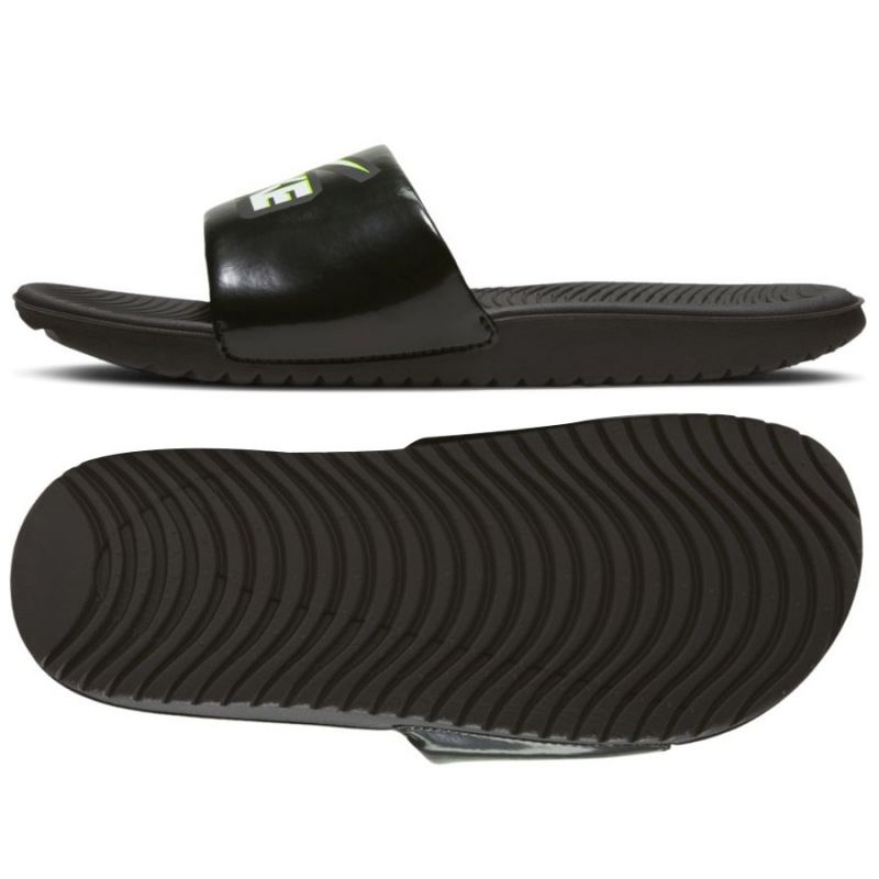 Chinelo Nike Kawa Slide Jr DD3242-001 Preto Sapatos da Moda