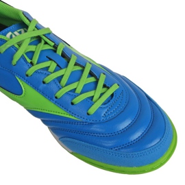 Chuteiras de futebol Mizuno Morelia Sala Classic M Q1GA210230 branco, azul, verde azul 3