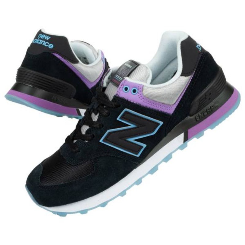 Tênis New Balance W WL574SAU preto tolet azul cinza 1