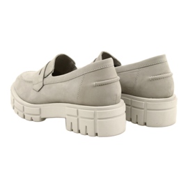 Mocas de couro feminino Caprice 24755-28 217 Gray cinza 6