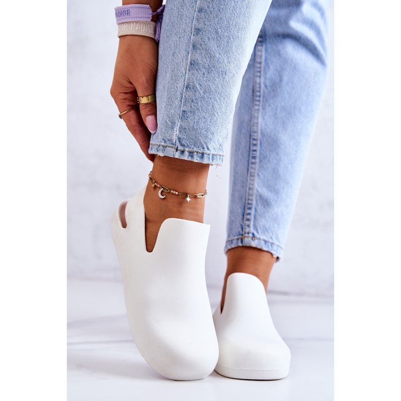 FS1 Tamancos de borracha Meriko brancos na moda 1