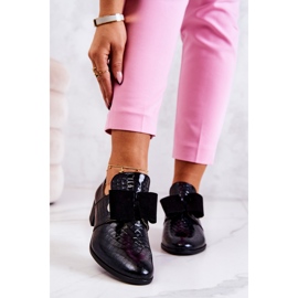 PA2 Sapatos de couro de pele de cobra preto Marleigh 2