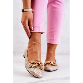 PA2 Sapato Snake Couro Lacado Bege Elisabeth marrom 2