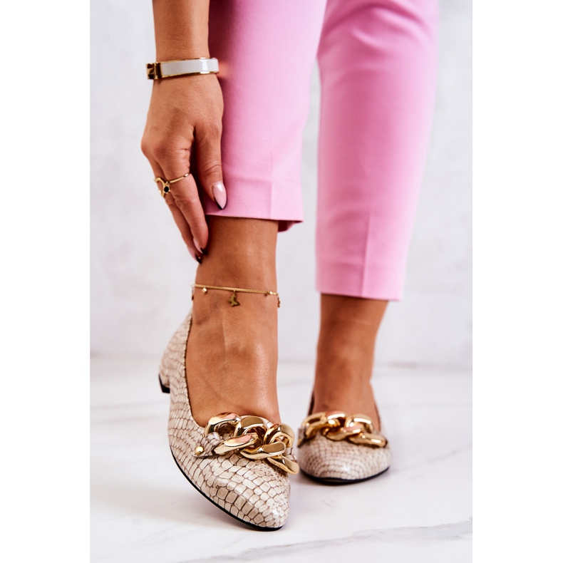 PA2 Sapato Snake Couro Lacado Bege Elisabeth marrom 2