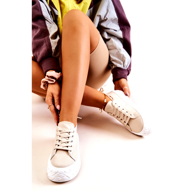 PS1 Tênis em uma plataforma maciça Bege claro Suzane 3