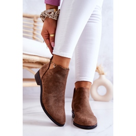 Vinceza Bota de camurça marrom Shirley Openwork 1