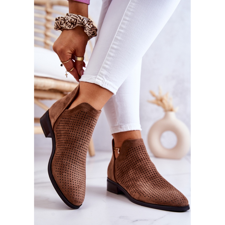 Vinceza Bota de camurça marrom Shirley Openwork 2