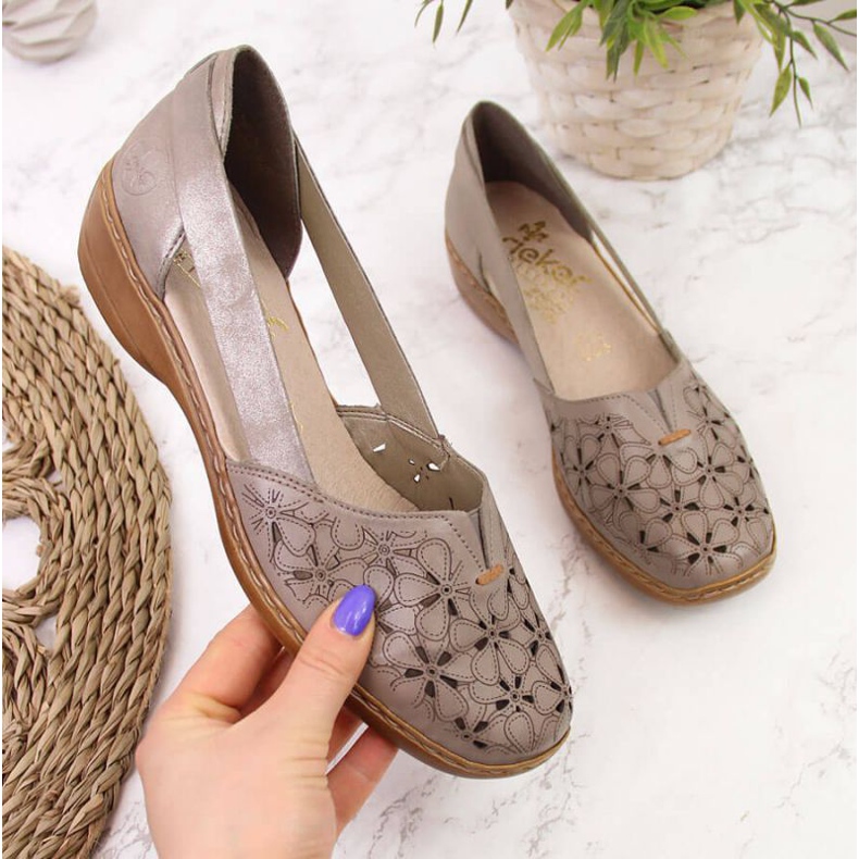 Sapatos a céu aberto W Rieker 41356 bege 1