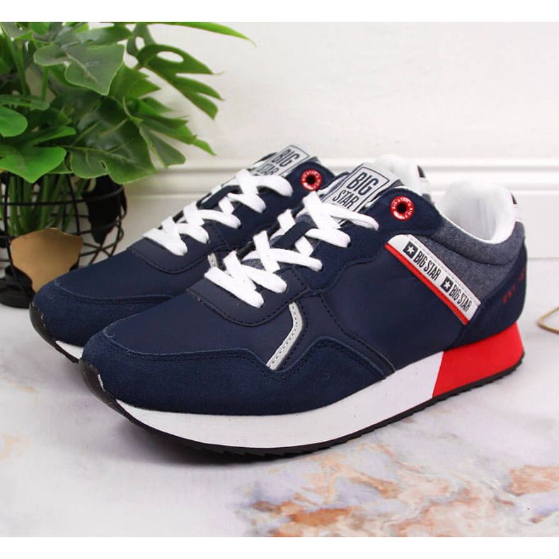 Sapatos esportivos de couro Big Star W JJ274285 azul marinho azul-marinho cinza 2