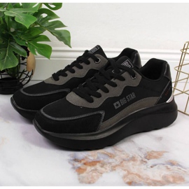 Plataforma de sapatos esportivos pretos Big Star W JJ274989 2