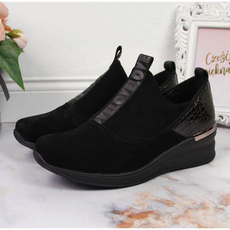 Tênis de couro com cunha Filippo W PAW253A preto 2