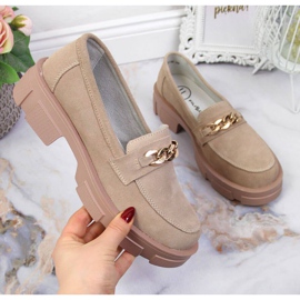 Sapatos de couro com corrente Filippo W PAW252B bege 1