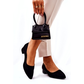 SEA Bombas clássicas femininas camurça preta Rheya preto 1