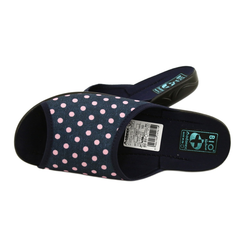 Pantufas Adanex Sara de bolinhas 24961 azul marinho rosa 5