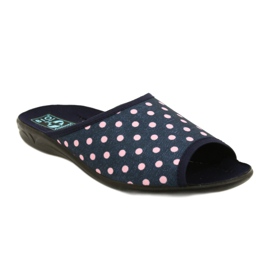 Pantufas Adanex Sara de bolinhas 24961 azul marinho azul-marinho rosa 1