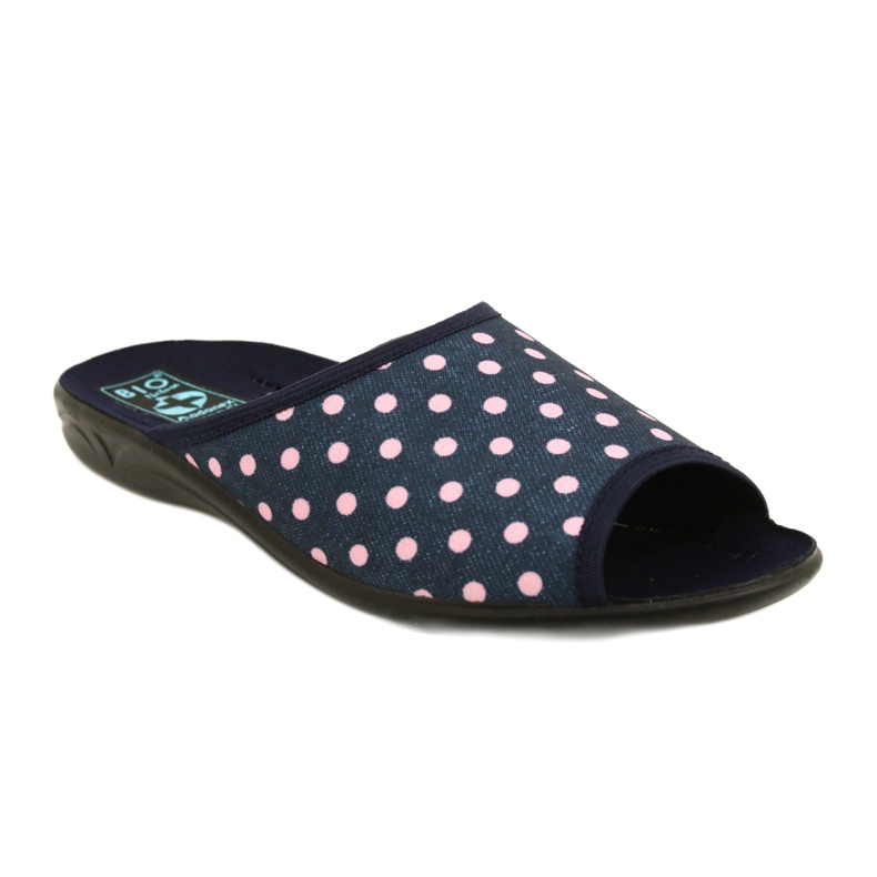 Pantufas Adanex Sara de bolinhas 24961 azul marinho rosa 1