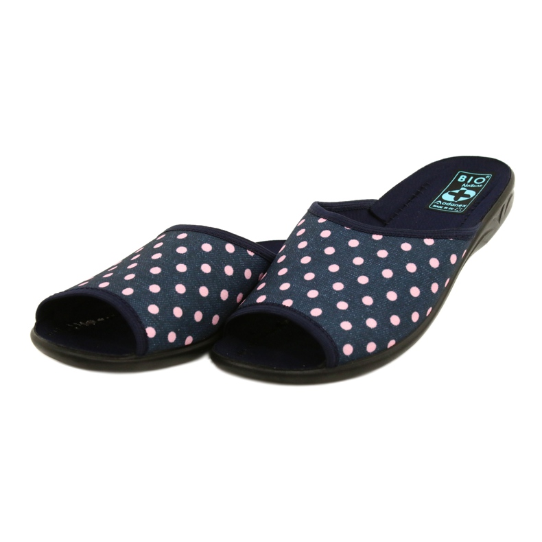 Pantufas Adanex Sara de bolinhas 24961 azul marinho rosa 4