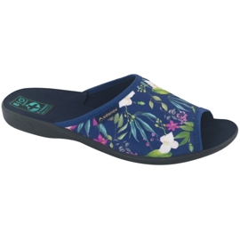 Chinelos de mulher com flores Adanex Sara SAK1 27272 azul marinho azul rosa verde 1