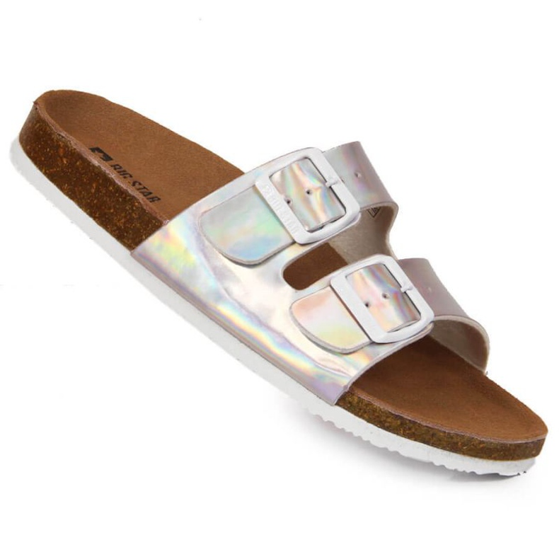 Chinelos com fivelas Big Star W HH274895 prata 1 Chinelos com fivelas Big Star W HH274895 prata 1