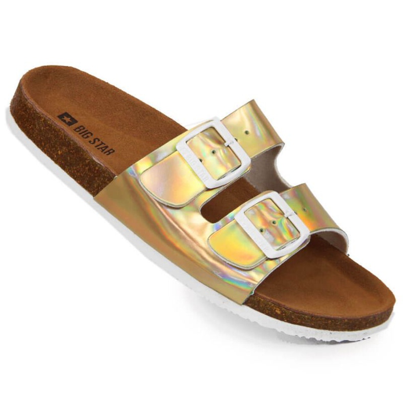 Chinelos com fivelas Big Star W HH274896 dourado 1