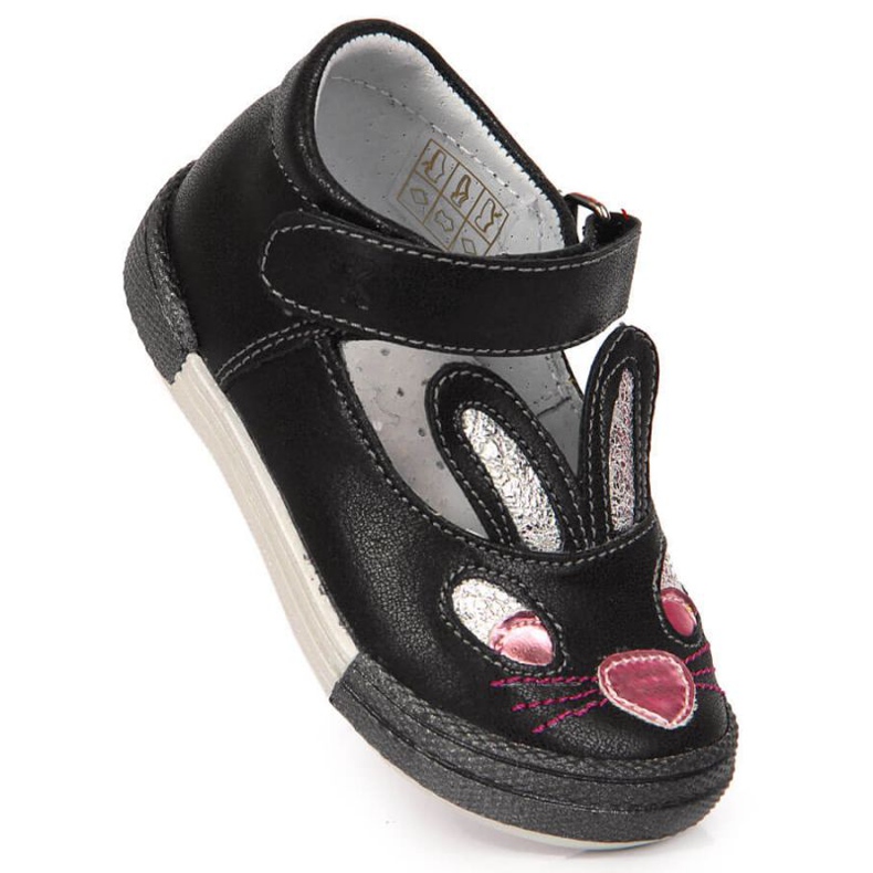 Sapatos de velcro para coelhinhos Kornecki Jr 6480 preto 1