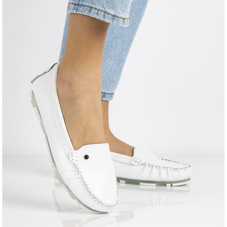 Mocassim feminino de couro Filippo DP2037 branco 6
