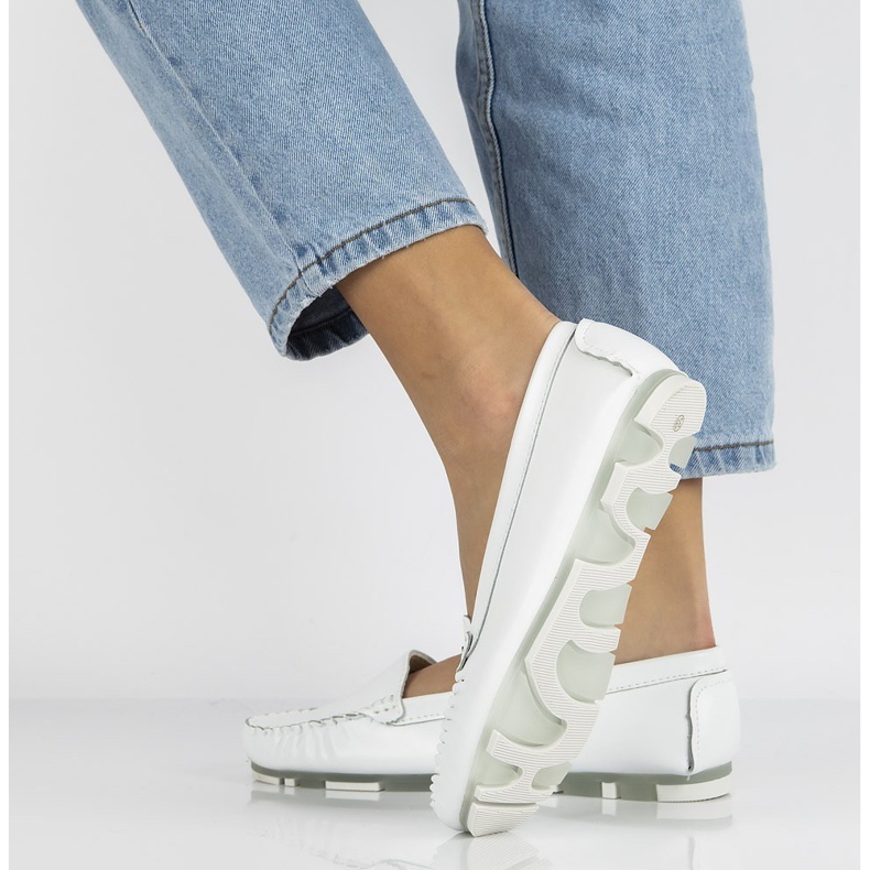 Mocassim feminino de couro Filippo DP2037 branco 7