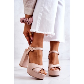 FM1 Sandálias de camurça de salto alto bege Semilla 2