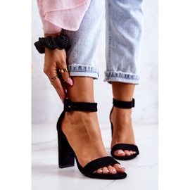 Sandálias de salto alto de camurça preta Jacqueline preto 2