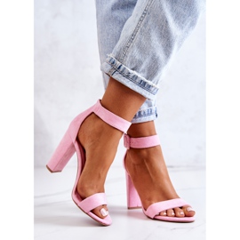 FB2 Sandálias de camurça com salto Jacqueline rosa 1