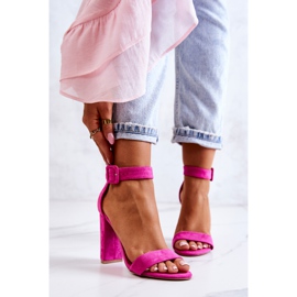 FB2 Sandálias de salto alto de camurça Jacqueline fúcsia rosa 1