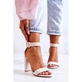 FB2 Jacqueline Sandálias de salto alto de camurça bege 2