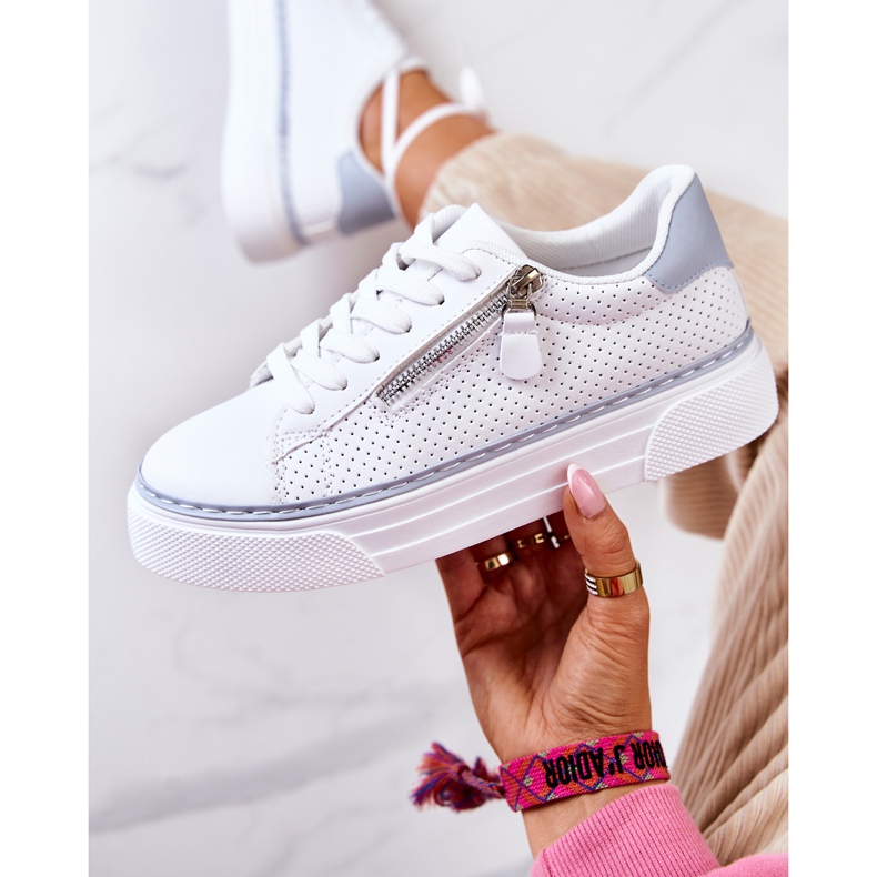 FB2 Calçados esportivos na plataforma branca e azul Louisa branco 1