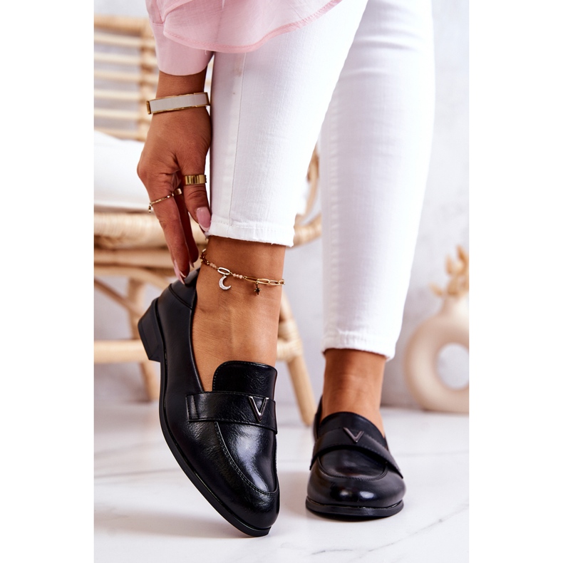 Vinceza Sapatos de couro preto Sherilyn 2