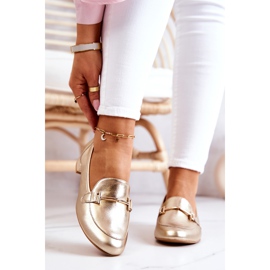 Brogues femininos Laura Messi 2121 Ouro dourado 1
