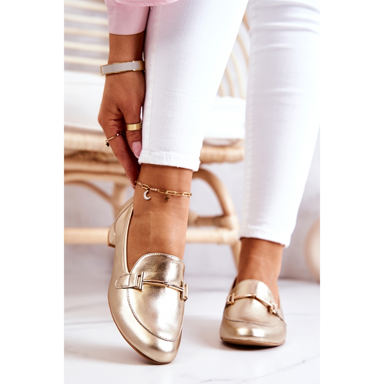 Brogues femininos Laura Messi 2121 Ouro dourado 1