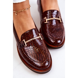 Brogues femininos Snake Laura Messi 2307 Marrom 1