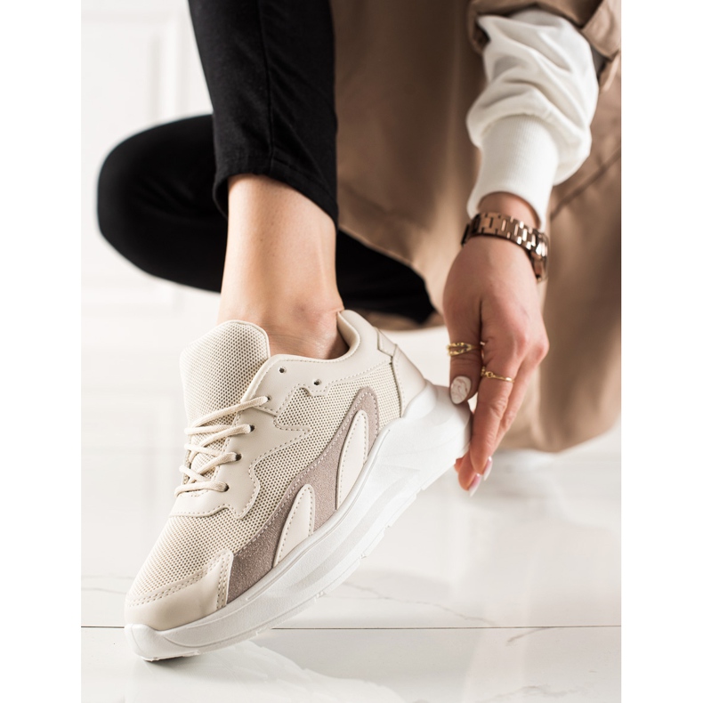 Ideal Shoes Tênis Clássicos bege 1