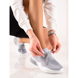 TRENDI Calçados Esportivos Amarrados cinza 1