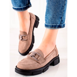 Goodin Mocassins de camurça na plataforma castanho 1