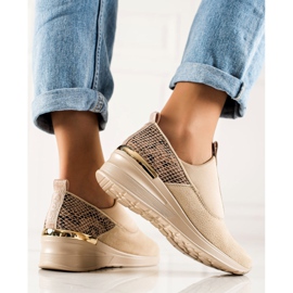 Filippo Tênis de couro bege castanho 1