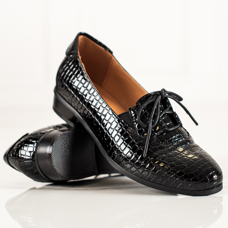 W. Potocki Sapatos Potocki elegantes com cadarço preto 1