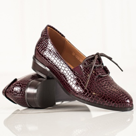 W. Potocki Sapatos Potocki elegantes com cadarço vermelho 1