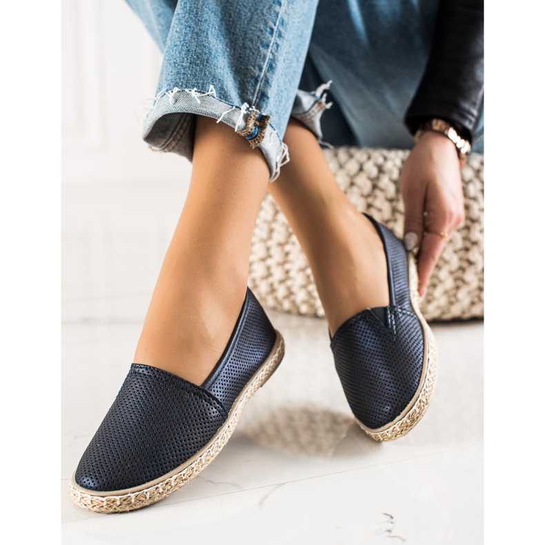 TRENDI Espdryle Confortável Com Couro Ecológico azul marinho 2