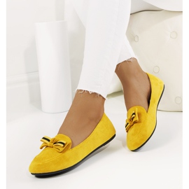 Mocassim mostarda com laço Lavinia amarelo 2