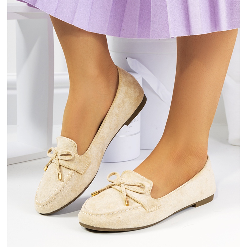 Mocassins bege com laço Asselin 1 Mocassins bege com laço Asselin 1